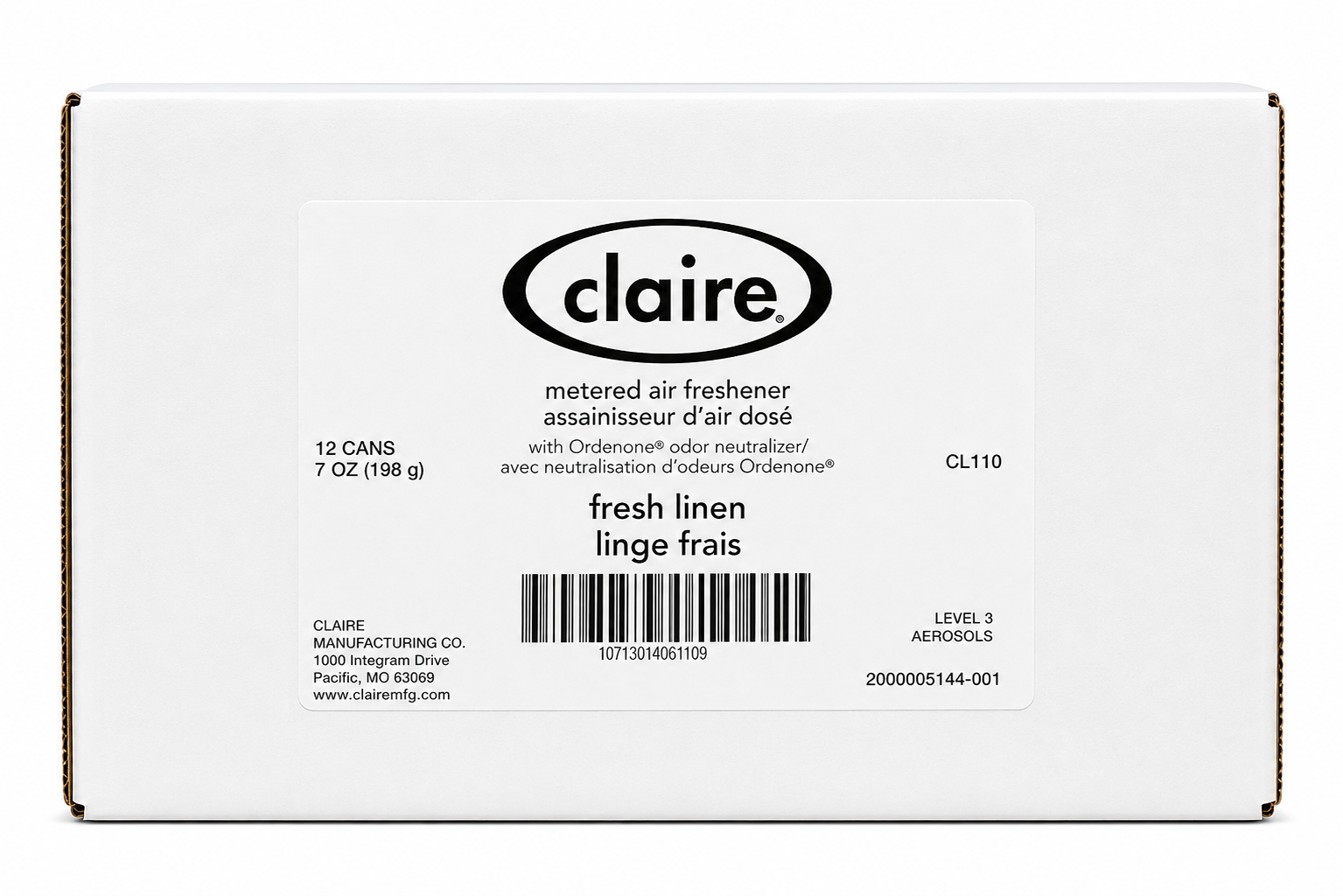 Claire Fresh Linen metered commercial air freshener, 12-can case.